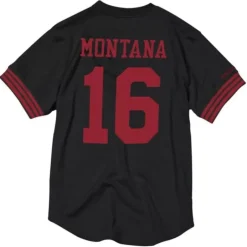 Men Mitchell & Ness T-Shirts & Tops-Name And Number Mesh Top San Francisco 49Ers 1990 Joe Montana