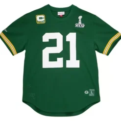 Men Mitchell & Ness T-Shirts & Tops-Name And Number Mesh Top Green Bay Packers 2010 Charles Woodson