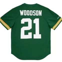 Men Mitchell & Ness T-Shirts & Tops-Name And Number Mesh Top Green Bay Packers 2010 Charles Woodson