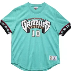 Men Mitchell & Ness T-Shirts & Tops-Name And Number Mesh Top Vancouver Grizzlies 1998-99 Mike Bibby