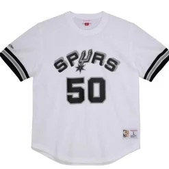 Men Mitchell & Ness T-Shirts & Tops-Name And Number Mesh Top San Antonio Spurs 1990-91 David Robinson