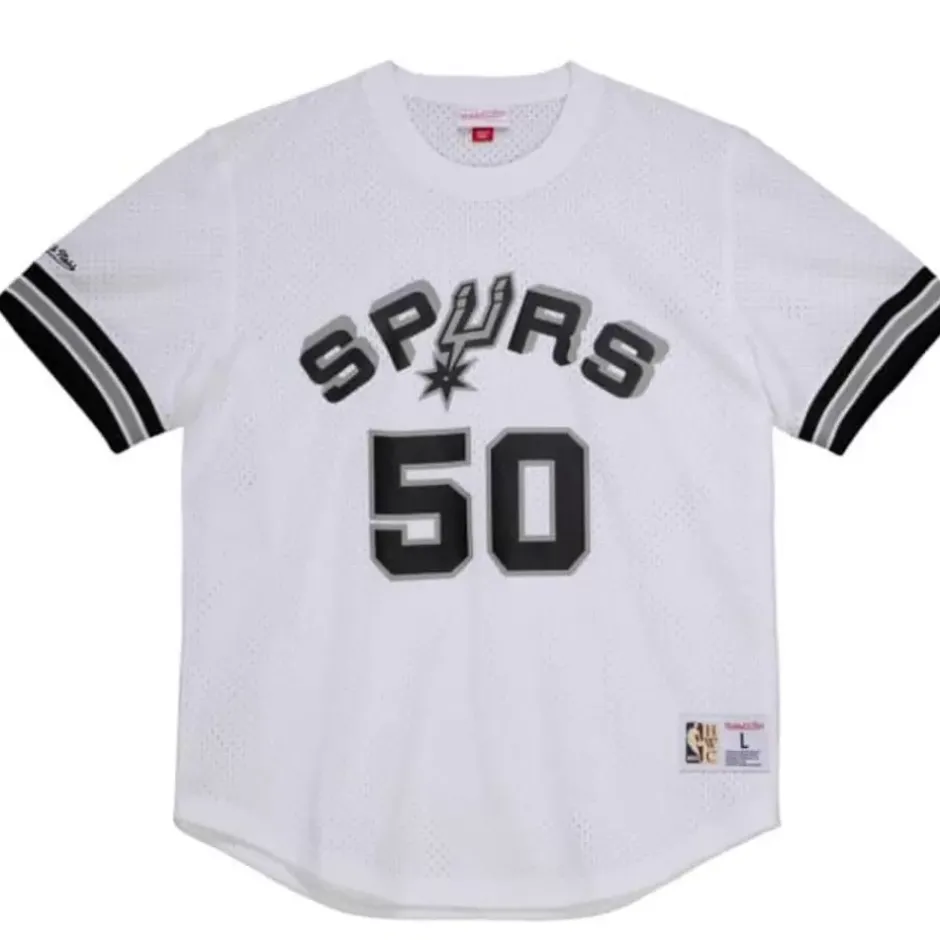 Men Mitchell & Ness T-Shirts & Tops-Name And Number Mesh Top San Antonio Spurs 1990-91 David Robinson