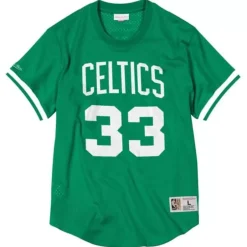 Men Mitchell & Ness T-Shirts & Tops-Name And Number Mesh Top Boston Celtics 1986-87 Larry Bird