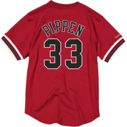 Men Mitchell & Ness T-Shirts & Tops-Name And Number Mesh Top Chicago Bulls Scottie Pippen