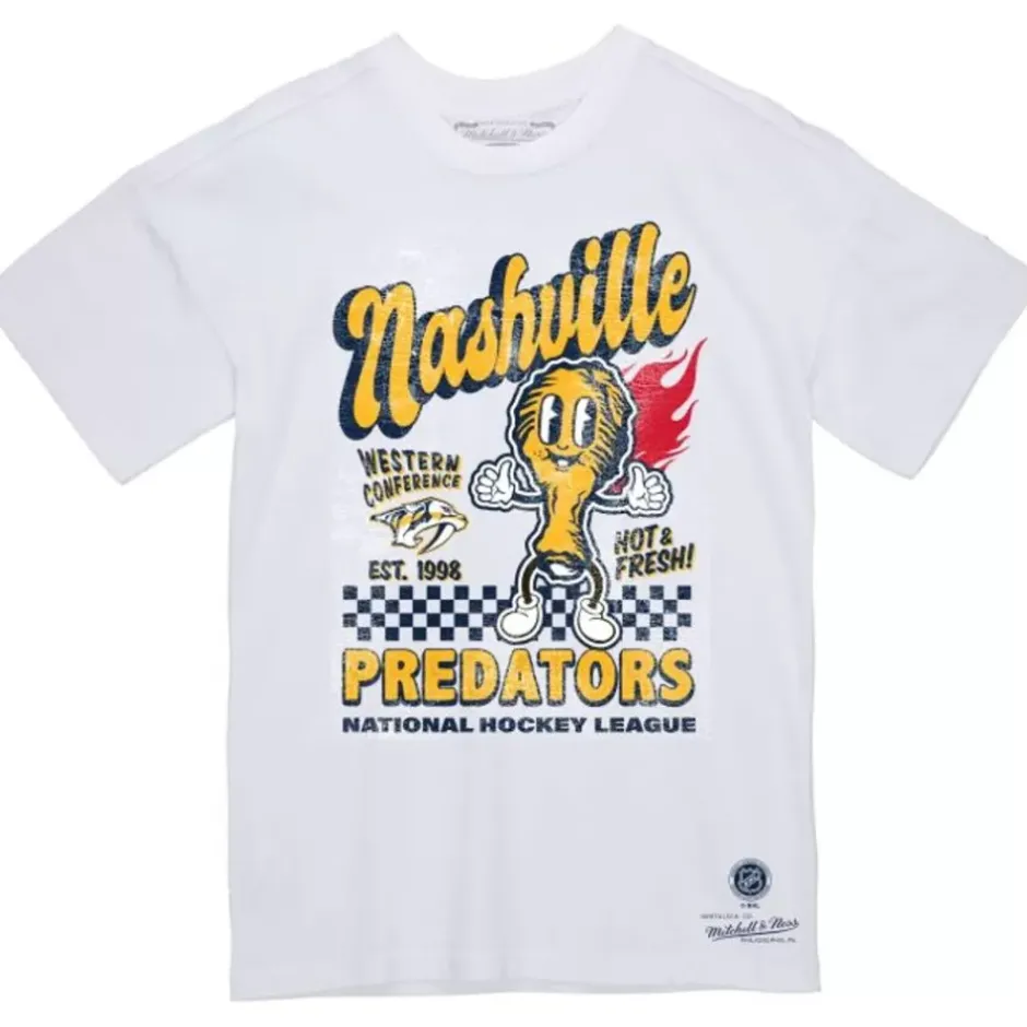 Men Mitchell & Ness T-Shirts & Tops-Nashville Chicken Tee Nashville Predators