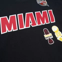 Men Mitchell & Ness T-Shirts & Tops-Nba Hof N&N Premium Tee Miami Heat Dwyane Wade