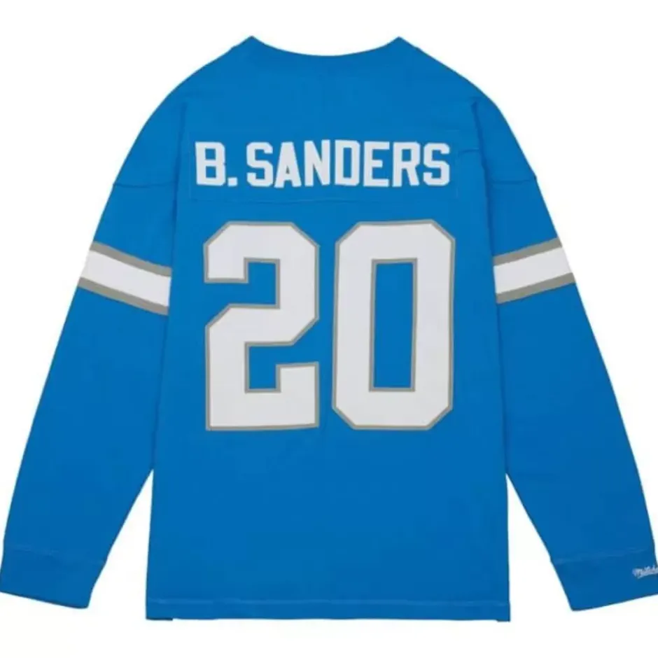 Men Mitchell & Ness T-Shirts & Tops-N&N Longsleeve Tee Detroit Lions 1995 Barry Sanders