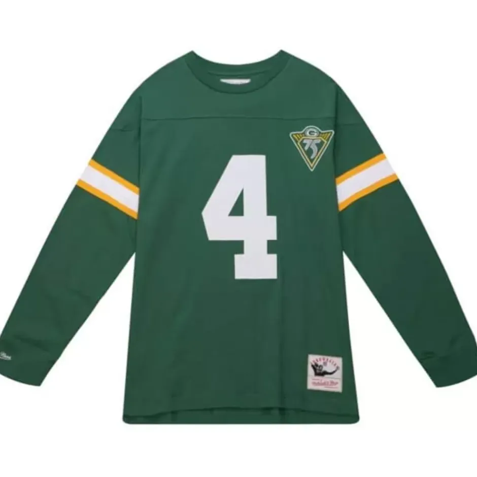 Men Mitchell & Ness T-Shirts & Tops-N&N Longsleeve Tee Green Bay Packers 1993 Brett Favre