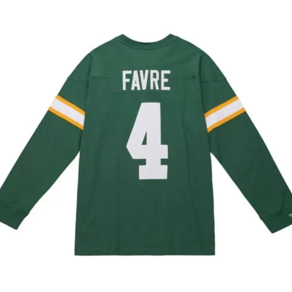 Men Mitchell & Ness T-Shirts & Tops-N&N Longsleeve Tee Green Bay Packers 1993 Brett Favre