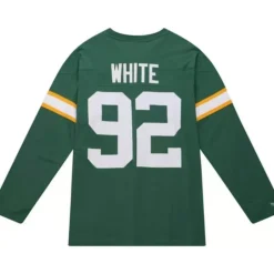 Men Mitchell & Ness T-Shirts & Tops-N&N Longsleeve Tee Green Bay Packers 1993 Reggie White