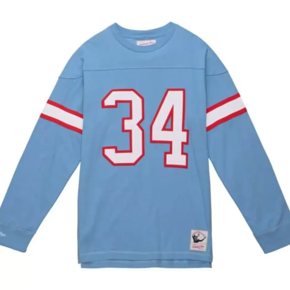 Men Mitchell & Ness T-Shirts & Tops-N&N Longsleeve Tee Houston Oilers 1980 Earl Campbell