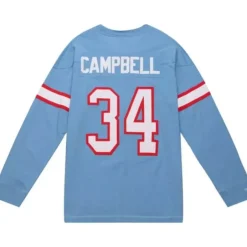 Men Mitchell & Ness T-Shirts & Tops-N&N Longsleeve Tee Houston Oilers 1980 Earl Campbell