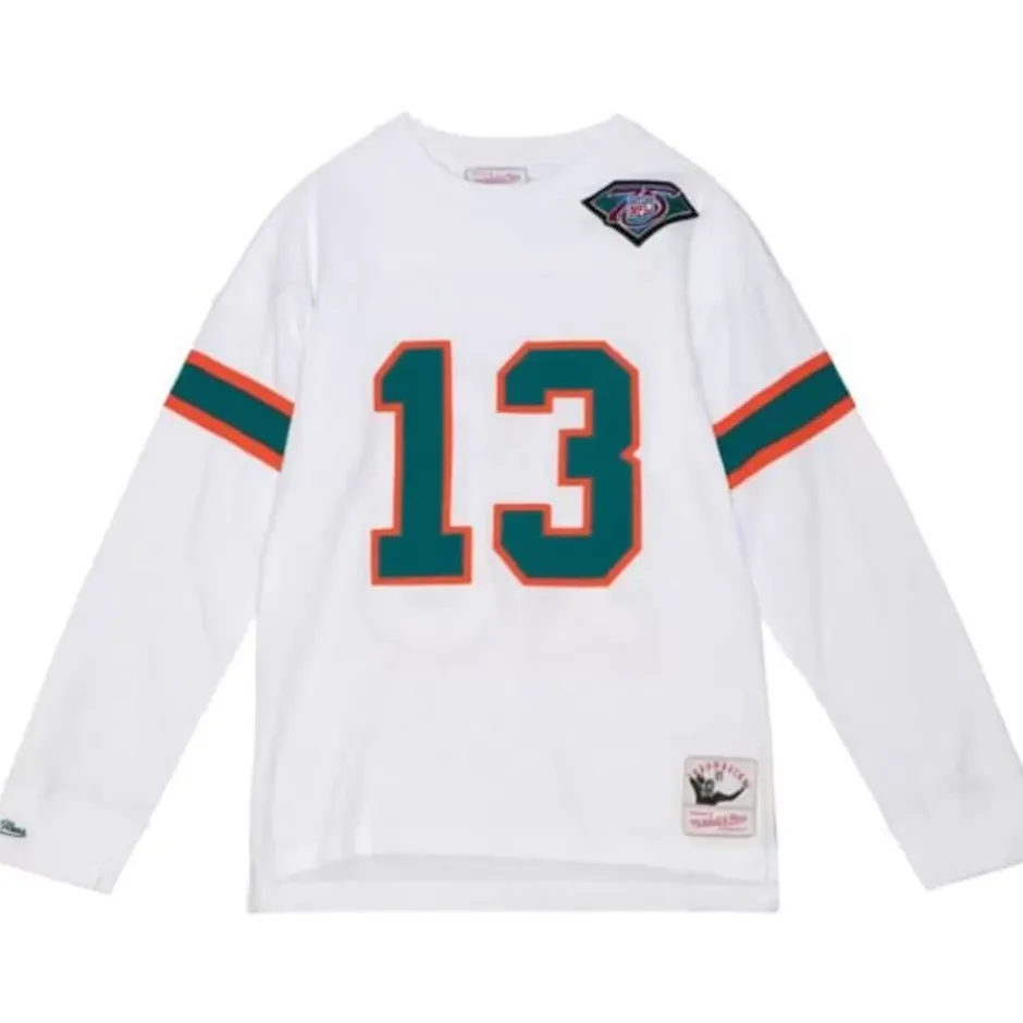 Men Mitchell & Ness T-Shirts & Tops-N&N Longsleeve Tee Miami Dolphins 1994 Dan Marino
