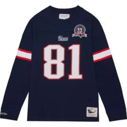 Men Mitchell & Ness T-Shirts & Tops-N&N Longsleeve Tee New England Patriots 2009 Randy Moss