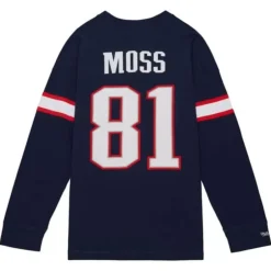 Men Mitchell & Ness T-Shirts & Tops-N&N Longsleeve Tee New England Patriots 2009 Randy Moss