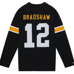 Men Mitchell & Ness T-Shirts & Tops-N&N Longsleeve Tee Pittsburgh Steelers 1976 Terry Bradshaw