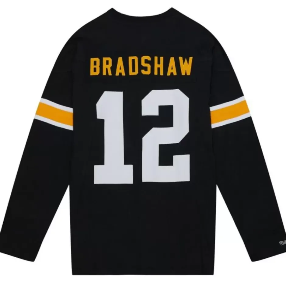 Men Mitchell & Ness T-Shirts & Tops-N&N Longsleeve Tee Pittsburgh Steelers 1976 Terry Bradshaw