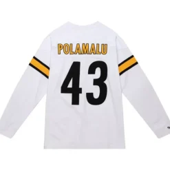 Men Mitchell & Ness T-Shirts & Tops-N&N Longsleeve Tee Pittsburgh Steelers 2006 Troy Polamalu
