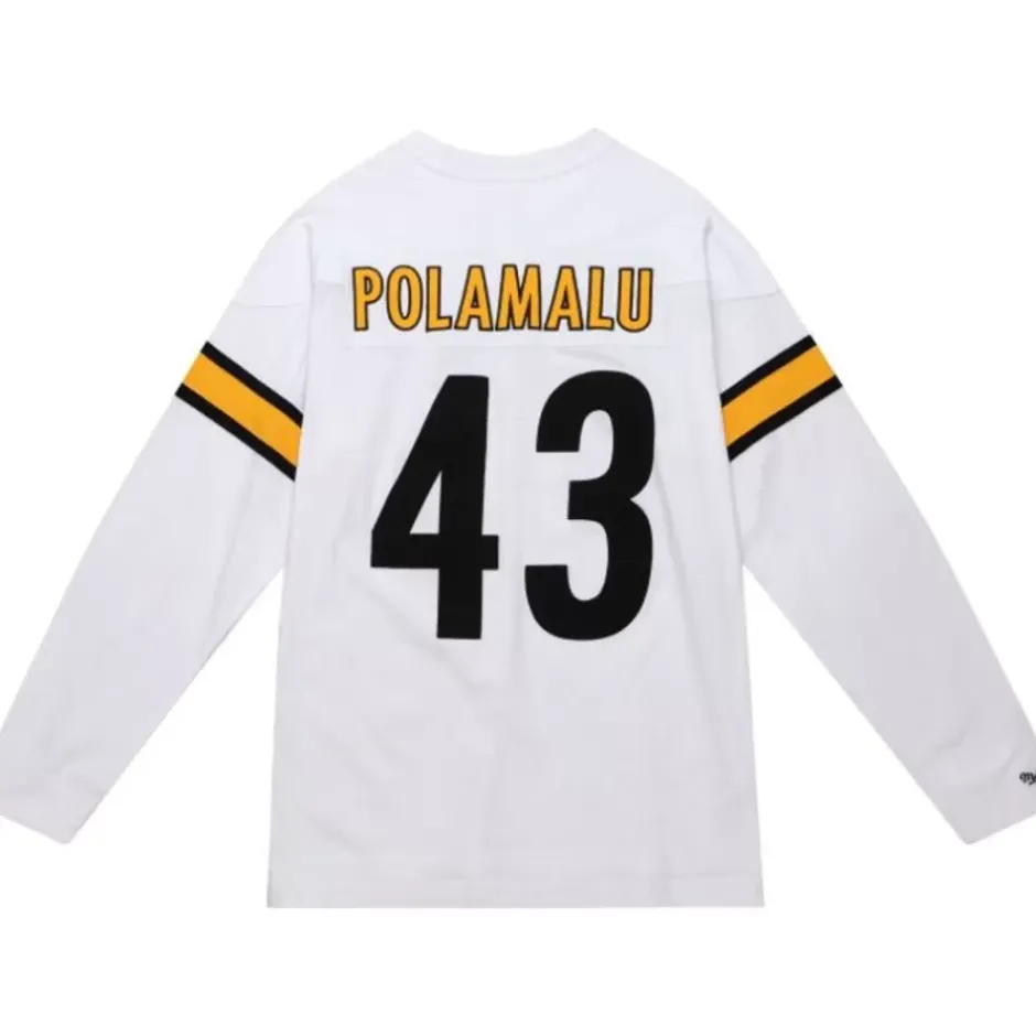Men Mitchell & Ness T-Shirts & Tops-N&N Longsleeve Tee Pittsburgh Steelers 2006 Troy Polamalu