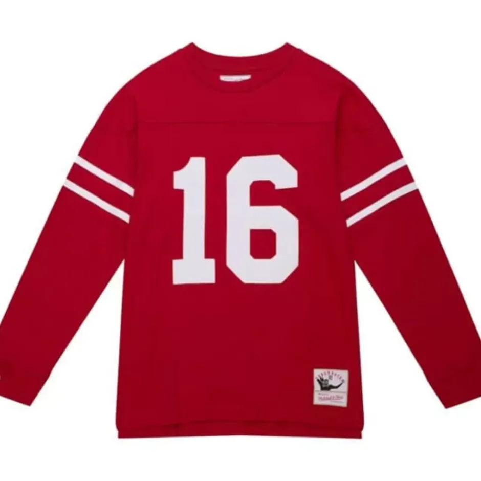 Men Mitchell & Ness T-Shirts & Tops-N&N Longsleeve Tee San Francisco 49Ers 1989 Joe Montana