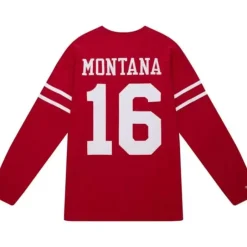 Men Mitchell & Ness T-Shirts & Tops-N&N Longsleeve Tee San Francisco 49Ers 1989 Joe Montana