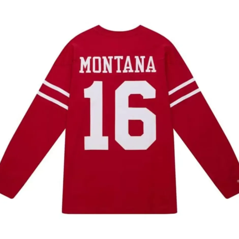 Men Mitchell & Ness T-Shirts & Tops-N&N Longsleeve Tee San Francisco 49Ers 1989 Joe Montana