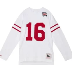 Men Mitchell & Ness T-Shirts & Tops-N&N Longsleeve Tee San Francisco 49Ers 1990 Joe Montana
