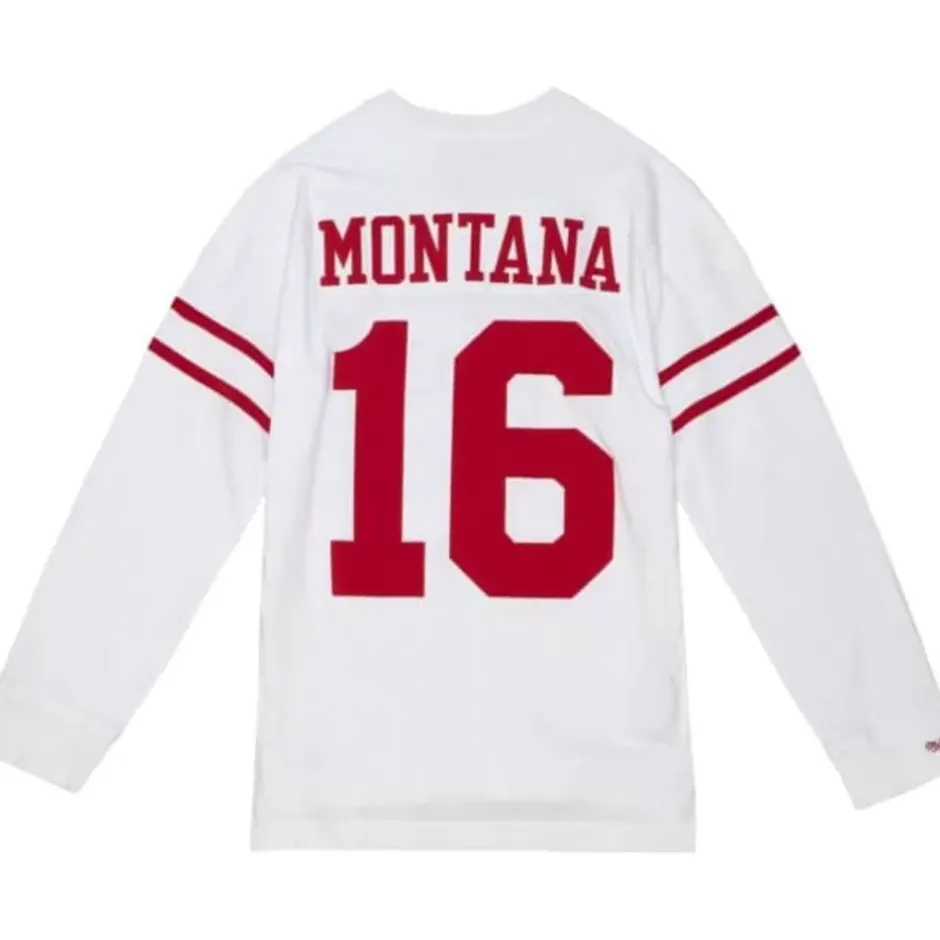 Men Mitchell & Ness T-Shirts & Tops-N&N Longsleeve Tee San Francisco 49Ers 1990 Joe Montana