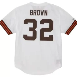 Men Mitchell & Ness T-Shirts & Tops-N&N Mesh Top Cleveland Browns 1963 Jim Brown