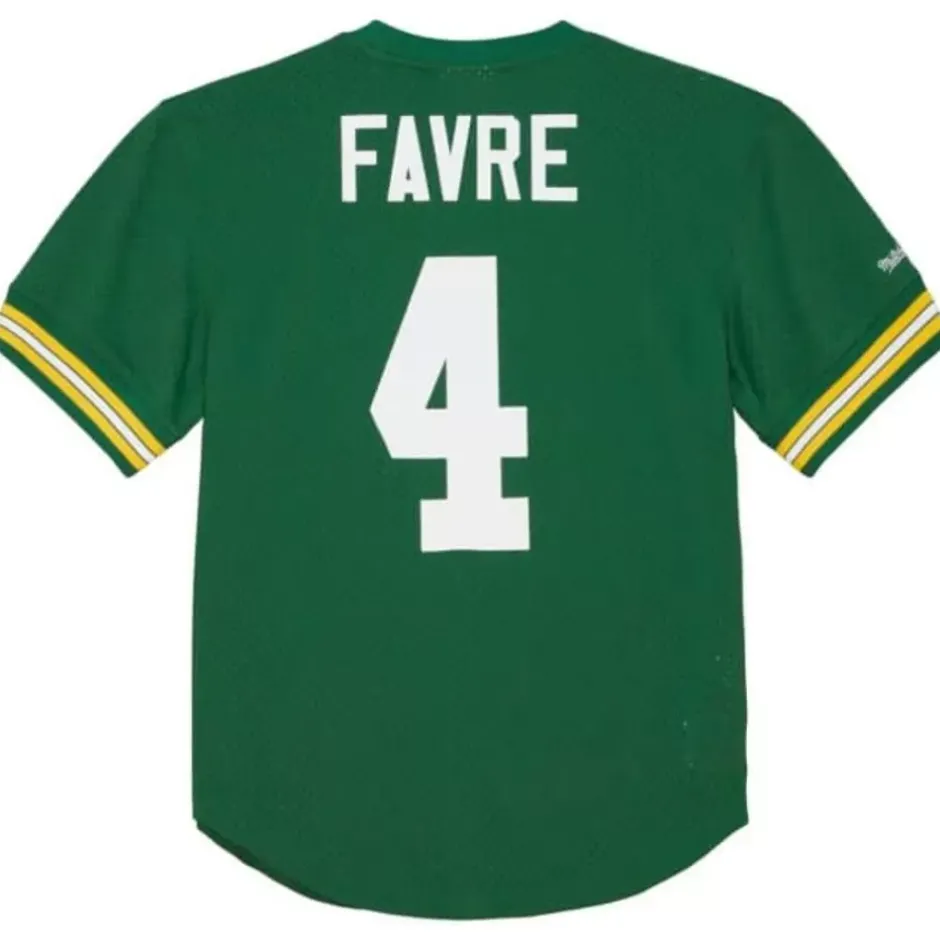 Men Mitchell & Ness T-Shirts & Tops-N&N Mesh Top Green Bay Packers 1994 Brett Favre