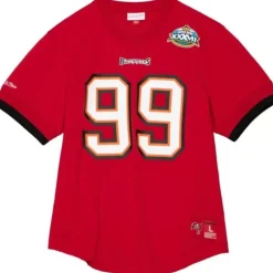 Men Mitchell & Ness T-Shirts & Tops-N&N Mesh Top Tampa Bay Buccaneers 2002 Warren Sapp