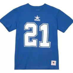 Men Mitchell & Ness T-Shirts & Tops-N&N Royal Dallas Cowboys Deion Sanders
