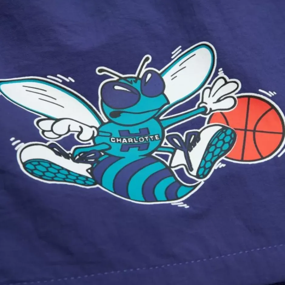 Men Mitchell & Ness Shorts-Nylon Utility Shorts Charlotte Hornets