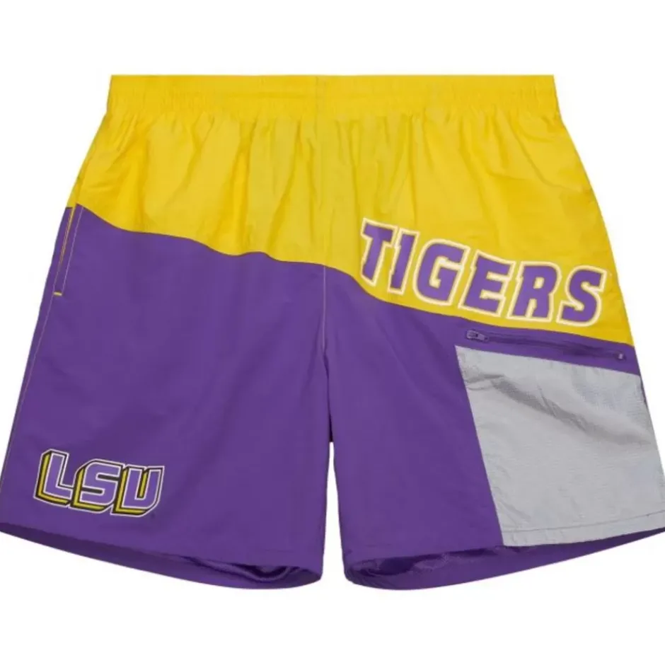 Men Mitchell & Ness Shorts-Nylon Utility Shorts Louisiana State University
