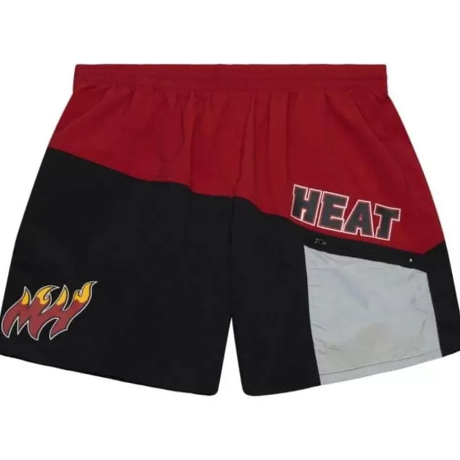 Men Mitchell & Ness Shorts-Nylon Utility Shorts Miami Heat