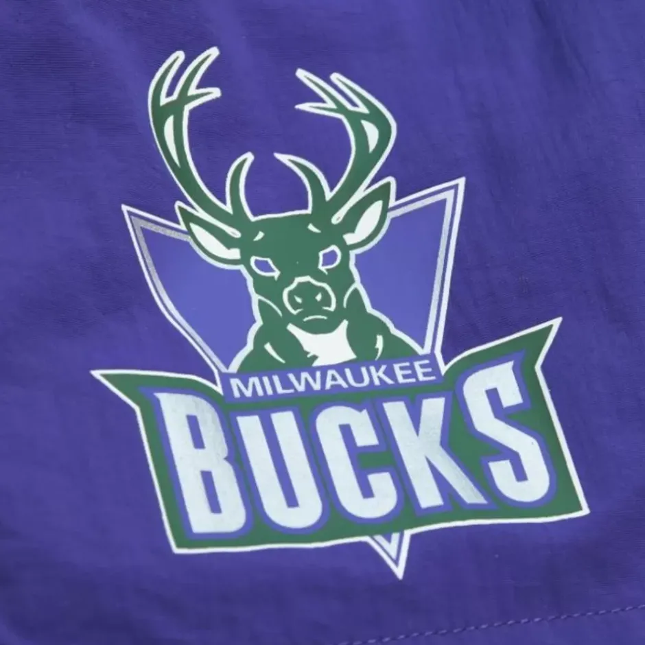 Men Mitchell & Ness Shorts-Nylon Utility Shorts Milwaukee Bucks