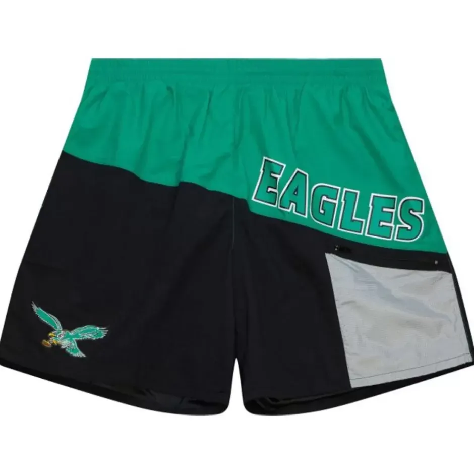 Men Mitchell & Ness Shorts-Nylon Utility Shorts Philadelphia Eagles