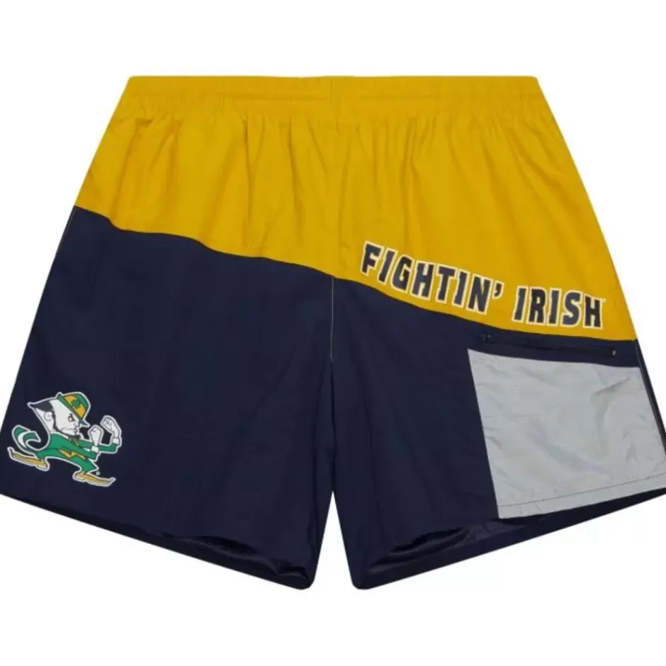 Men Mitchell & Ness Shorts-Nylon Utility Shorts University Of Notre Dame