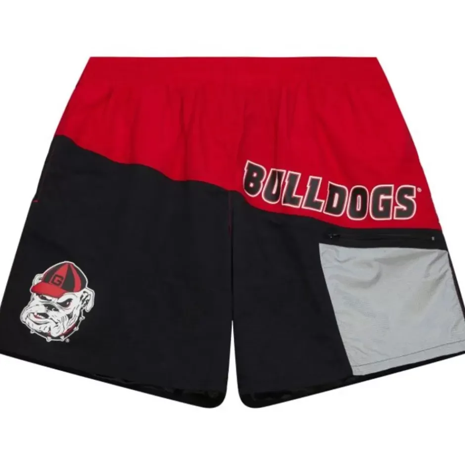 Men Mitchell & Ness Shorts-Nylon Utility Shorts University Of Georgia