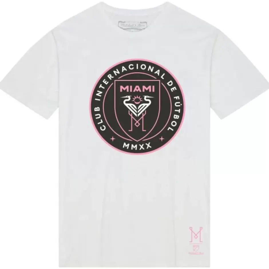 Men Mitchell & Ness T-Shirts & Tops-One Color New Pink Crest Inter Miami Cf