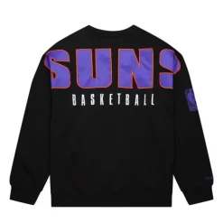 Men Mitchell & Ness Hoodies & Sweatshirts-Oversized Logo Fleece Crew Phoenix Suns