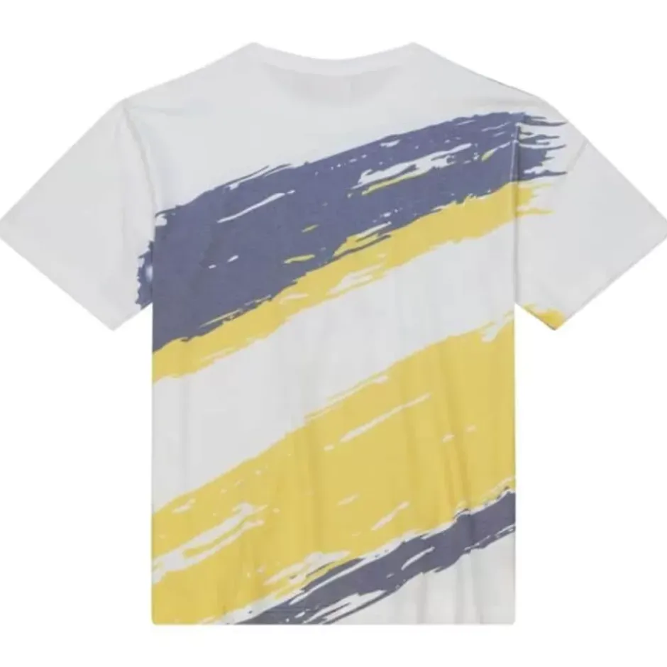Men Mitchell & Ness T-Shirts & Tops-Paintbrush Sublimated S/S Tee University Of Michigan