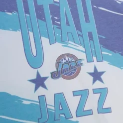 Men Mitchell & Ness T-Shirts & Tops-Paintbrush Sublimated Ss Tee Utah Jazz