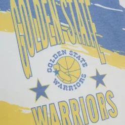 Men Mitchell & Ness T-Shirts & Tops-Paintbrush Sublimated Ss Tee Golden State Warriors
