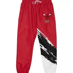 Men Mitchell & Ness Pants-Paintbrush Warmup Pant Chicago Bulls