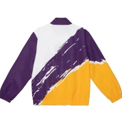 Men Mitchell & Ness Jackets & Outerwear-Paintbrush Windbreaker Los Angeles Lakers