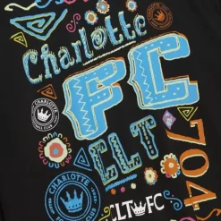 Men Mitchell & Ness T-Shirts & Tops-Papel Picado Ls Tee Charlotte Fc