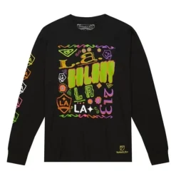 Men Mitchell & Ness T-Shirts & Tops-Papel Picado Ls Tee Los Angeles Galaxy