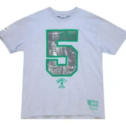 Men Mitchell & Ness T-Shirts & Tops-Parquet 5 Tee Boston Celtics Kevin Garnett