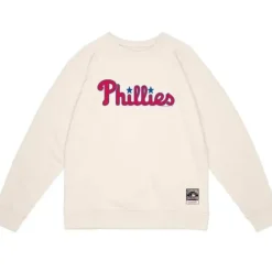 Men Mitchell & Ness Hoodies & Sweatshirts-Phillies Logo Crew Philadelphia Phillies